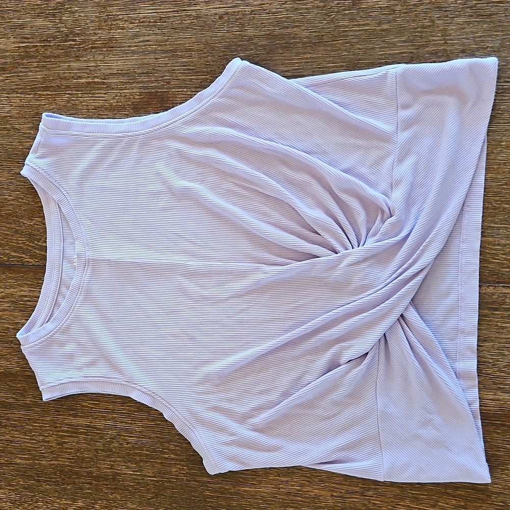 All in Motion Twist-Front Lilac Purple Cropped Tank Top, Women's Size S
